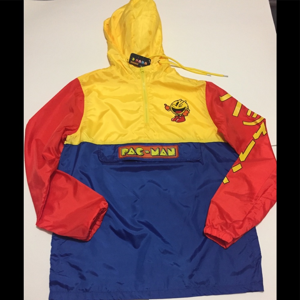 PAC-MAN Men's Jacket Wind Rain Lightweight hoodie